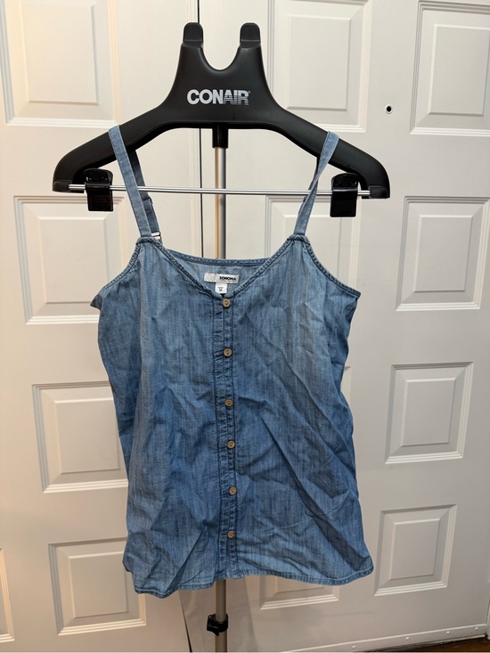 Sonoma Tops - Sonoma Medium Blue Denim Button-Front Cami